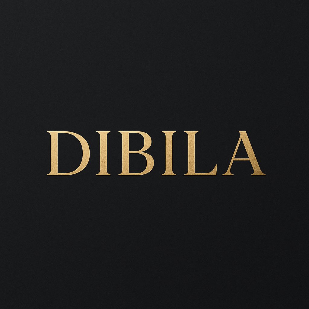 Gold 'DIBILA' text on a black background. DIBILA logo