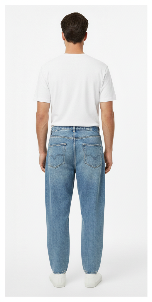 Men Smart Mid-Rise Light Fade Pure Cotton Baggy Jeans