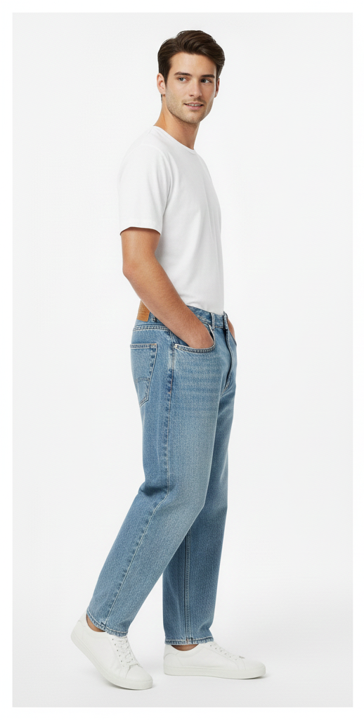 Men Smart Mid-Rise Light Fade Pure Cotton Baggy Jeans