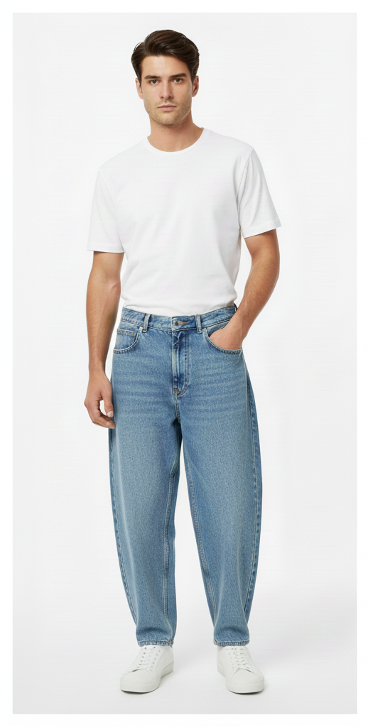 Men Smart Mid-Rise Light Fade Pure Cotton Baggy Jeans